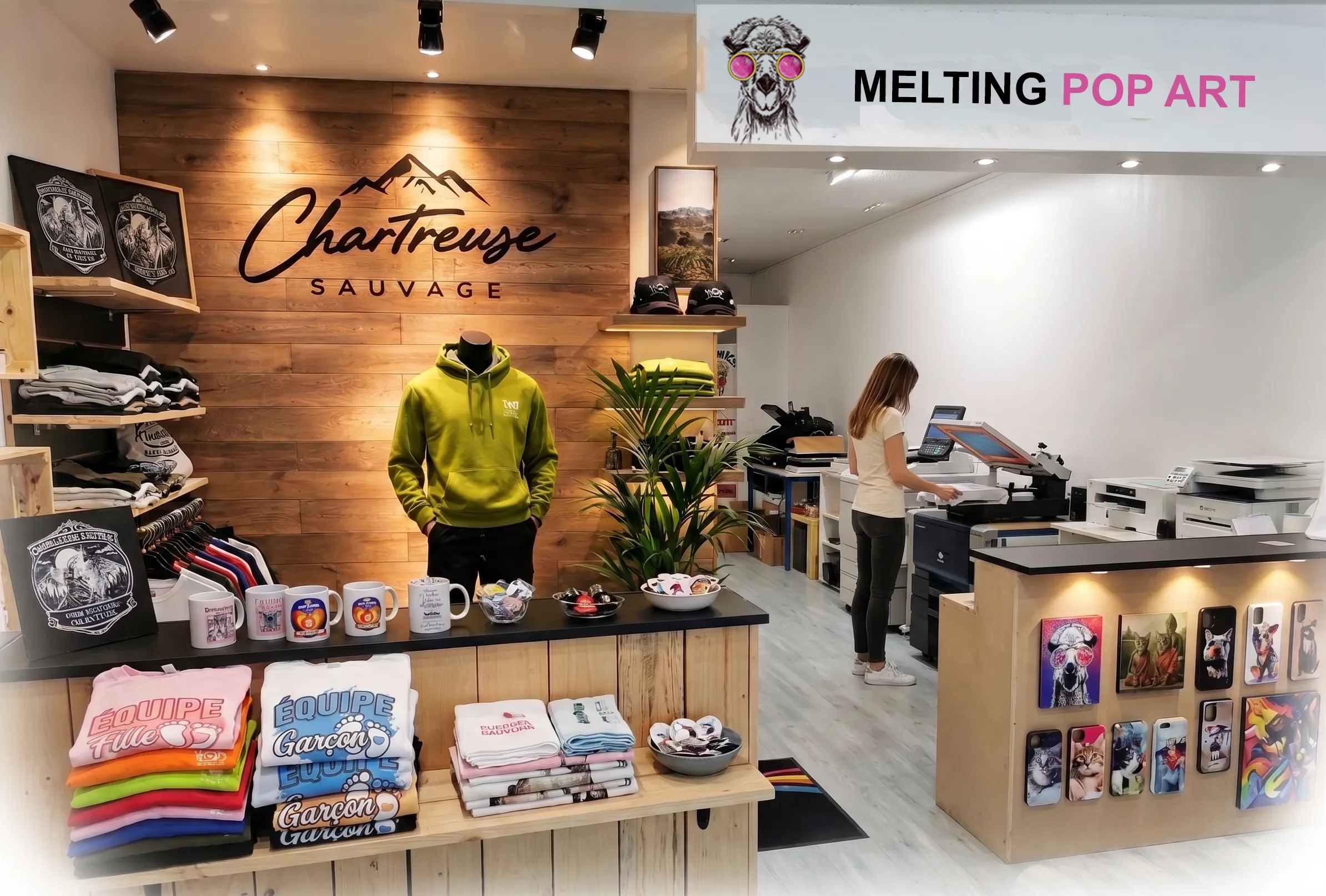 Intérieur de l'atelier Melting Pop Art